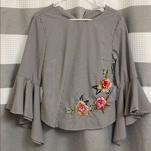 Never worn striped floral top